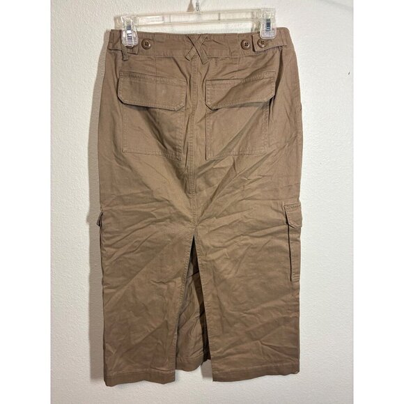 NWT Universal Thread Khaki Skirt Maxi Pencil Retro Y2K Cargo Beige Size 2 - Picture 2 of 7